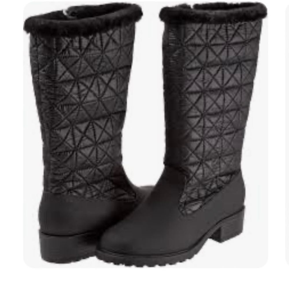 Trotters Benji 2.0 Black Quilted Boot w/Faux Fur Size 11 Medium